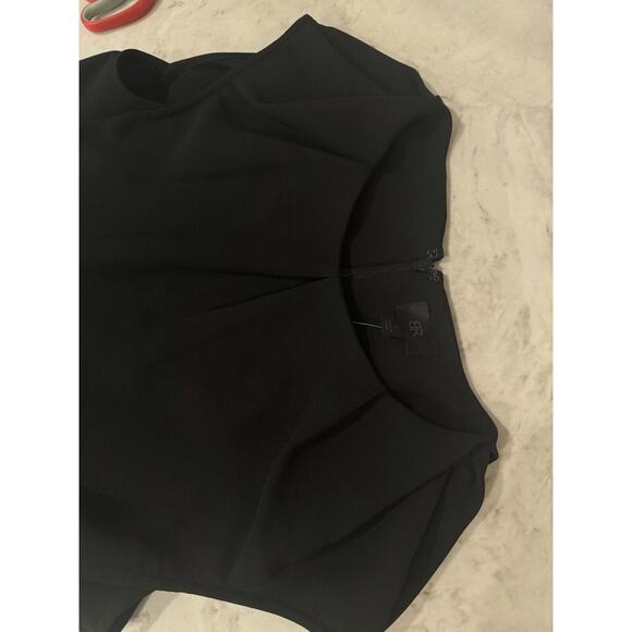 NEW Banana Republic Womens Size 6 Small Black Short Sleeve Pleated Office Blouse - Picture 6 of 11